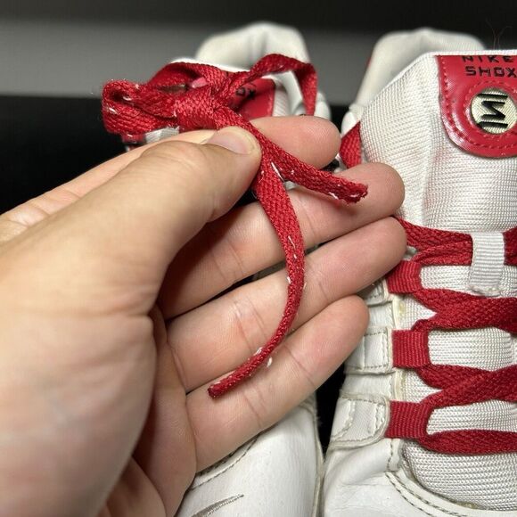 Nike Shox JX Sz 11 Leather White University Red Mens Running Sneakers 378341-110 - Picture 9 of 16